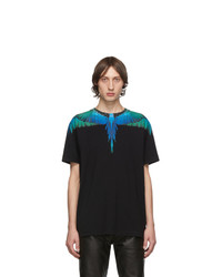 Marcelo Burlon County of Milan Black And Blue Wings T Shirt