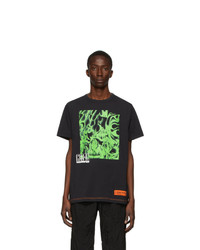 Heron Preston Black And Green Box Skull T Shirt