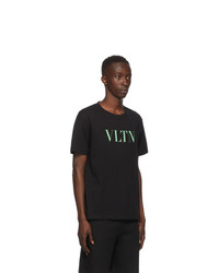Valentino Black And Green Vltn T Shirt