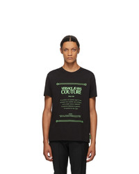 VERSACE JEANS COUTURE Black And Green Warranty Label T Shirt