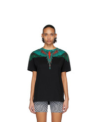 Marcelo Burlon County of Milan Black And Green Wings T Shirt