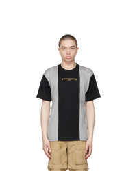 Mastermind World Black And Grey Vertical T Shirt