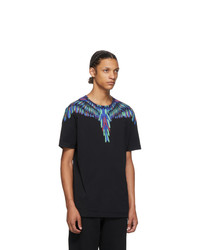 Marcelo Burlon County of Milan Black And Multicolor Chalk Wings T Shirt