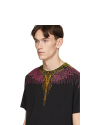 Marcelo Burlon County of Milan Black And Pink Bezier Wings T Shirt