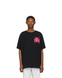 Off-White Black And Pink Oversized Skulls Floating T Shirt