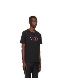 Valentino Black And Pink Vltn T Shirt