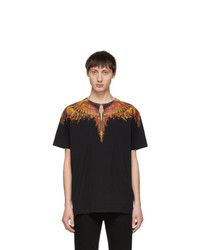 Marcelo Burlon County of Milan Black And Red Flame Wings T Shirt