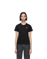 Comme Des Garcons Play Black And Red Heart Patch T Shirt