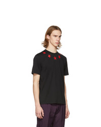 Givenchy Black And Red Vintage Stars T Shirt