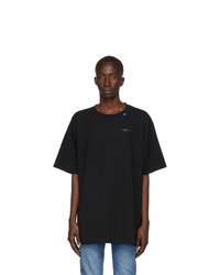 Off-White Black And Silver Oversized Unfinished T Shirt
