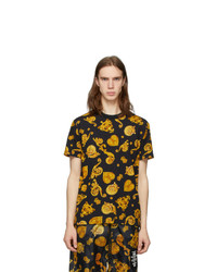 VERSACE JEANS COUTURE Black And Yellow Baroque T Shirt