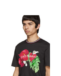 Dolce and Gabbana Black Anthurium T Shirt