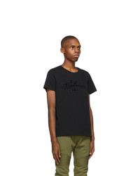 Balmain Black Bi Color Flocked Logo T Shirt