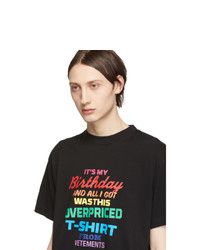 Vetements Black Birthday T Shirt