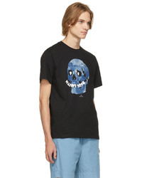 Ps By Paul Smith Black Blue Floral Skull T Shirt