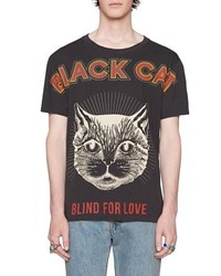 Gucci Black Cat Graphic T Shirt