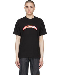 Saintwoods Black Chenille Logo T Shirt