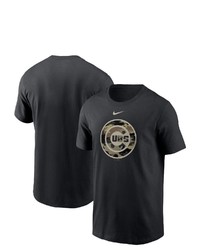 Nike Black Chicago Cubs Team Camo Logo T Shirt