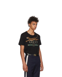 Gucci Black Classic Leopard T Shirt