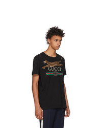 Gucci Black Classic Leopard T Shirt