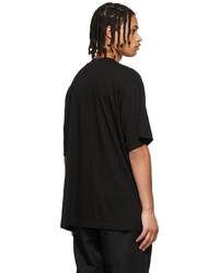 JERIH Black Cotton T Shirt