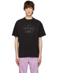 Palm Angels Black Cotton T Shirt