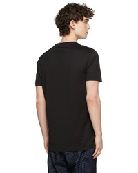 Versace Black Cut Out Monogram Logo T Shirt