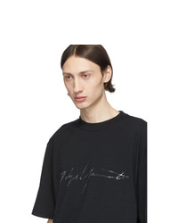 Y-3 Black Distressed Signature T Shirt