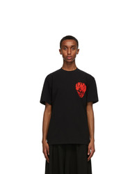 JW Anderson Black Embroidered Face Jwa T Shirt