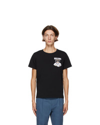 Moschino Black Embroidered Micro Teddy Bear T Shirt