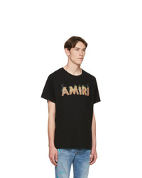 Amiri Black Flame Logo T Shirt