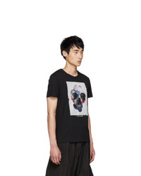 Alexander McQueen Black Floral Mix T Shirt