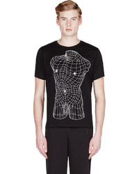 Christopher Kane Black Geometric Male Nude Print T Shirt