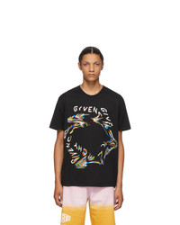 Givenchy Black Glitch Printed T Shirt