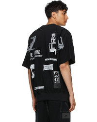We11done Black Graphic All Over T Shirt