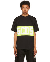 Gcds Black Green Band Logo T Shirt