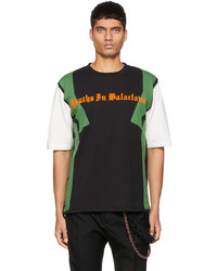 Youths in Balaclava Black Green Colorblocked T Shirt
