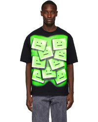 Acne Studios Black Green Ellison Tone Face T Shirt