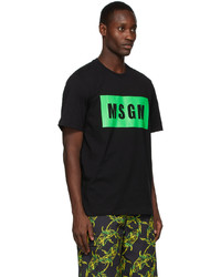 MSGM Black Green Logo T Shirt