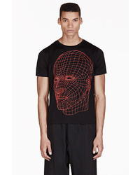 Christopher Kane Black Grid Face Print T Shirt