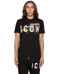 DSQUARED2 Black Icon Splatter Cool T Shirt