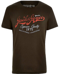 River Island Black Jack Jones Vintage Print T Shirt