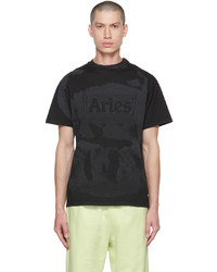 Aries Black Lasered Mega Temple T Shirt