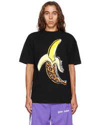 Palm Angels Black Leopard Banana T Shirt