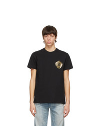 VERSACE JEANS COUTURE Black Logo Chest T Shirt