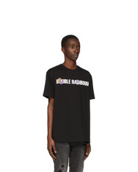 DOUBLE RAINBOUU Black Logo Patch Ice T Shirt
