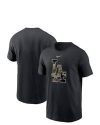 Nike Black Los Angeles Dodgers Team Camo Logo T Shirt