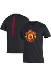 adidas Black Manchester United Back Half T Shirt