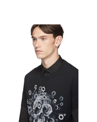 Alexander McQueen Black Mechanical Skull T Shirt