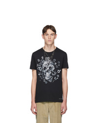 Alexander McQueen Black Mechanical Skull T Shirt